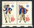 1975  United States 10 Cents Setenant Pair  " Military Uniforms  Issue " VF MNH - Blocchi & Strisce