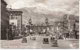 Pikes Peak Ave Downtown Colorado Springs CO 1930s Vintage Real Photo Postcard, Autos, Business District Signs - Colorado Springs