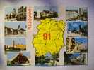 Carte De L Essonne 91 Massy Saclay Etc Multivues Recto Verso - Evry