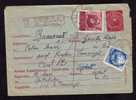 Romania 1953 Rare Registred Cover Stationery UPRATED Stamps Pavlov And Coat Of Arms !! - Lettres & Documents