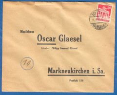 Deutschland; Bizone MiNr. 85; 1948; Geschäftsbrief Von Solingen Aufderhoehe Nach Markneukirchen - Briefe U. Dokumente