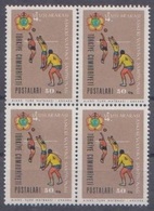 1966 TURKEY 4TH INTERNATIONAL MILITARY VOLLEYBALL CHAMPIONSHIPS BLOCK OF 4 MNH ** - Voleibol