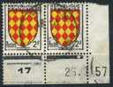 = Armoiries De Provinces (série VII) ANGOÛMOIS  2 Timbres Avec Date - 1950-1959