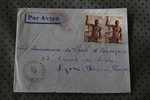 OUBANGUI CHARI  AFRIQUE EQUATORIALE FRANCAISE MARCOPHILIE ENVELOPPE AFF. 2 TIMBRES LETTRE AVION - Covers & Documents