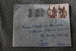 BRAZZAVILLE AFRIQUE EQUATORIALE FRANCAISE MARCOPHILIE ENVELOPPE AFF. 2 TIMBRES LETTRE AVION MOYEN CONGO FRANCAIS - Cartas & Documentos