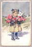 Austrian Art Karl Feiertag  - CHILD Flowers B.K.W.I.193-4 CENSOR PLOVDIV To SOPHIA 1918 Bulgaria Bulgarien / 8432 - Feiertag, Karl