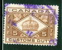 1912 5 Cent Customs Duty Stamp #FCD3 - Steuermarken