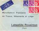 Lettre De Corte à Ajaccio Par Train + Par Avion Vers Labastide Rouairoux Tarn - Lettres & Documents