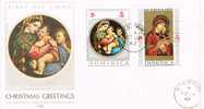 F.D.C. Dominica 1968.  Christmas Greetins. Madonna De Rapahel - Dominica (1978-...)