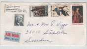 USA Cover Sent Air Mail To Sweden 1968 With 2 Christmas Seals On The Backside Of The Cover - Briefe U. Dokumente