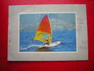 CPM-THEME SPORT-PLANCHE A VOILE -CARTE EN ETAT MOYEN AVEC UN VECU TOUT EST SUR LES TROIS PHOTOS - Segeln