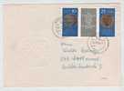 Germany DDR Cover 25th Anniversary Of The German Kulturbund Complete Set In Strip + Label Erfurt 15-7-1970 - Lettres & Documents