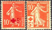 France B1-2 Mint Hinged Semi-Postals From 1914 - Unused Stamps