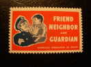 USA Friend Neighbor And Guardian Policia Police  Poster Stamp Vignette Viñeta - Police - Gendarmerie