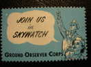 USA Join Us In Skywatch Ground Observer Corps Policia Police  Poster Stamp Vignette Viñeta - Police - Gendarmerie