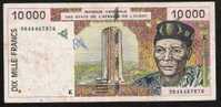 W.A.S. SENEGAL P714Kh   10.000 FRANCS  1998 Signature 29    FINE - Senegal