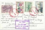 Huanchaco Titicaca Carte Philatelique 4 Timbres Exposicion Francesa Sept 24 1957 - Pérou