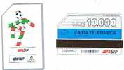 TELECOM ITALIA (PERIODO SIP) - CAT. C.& C.2158 - CAMPIONATI MONDIALI DI CALCIO ITALIA 1990: MASCOTTE CIAO MN   -  USATA - Pubbliche Speciali O Commemorative