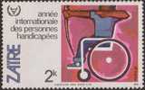 Archer In Wheelchair, Archery, Sport, Disabled / Handicapped, MNH 1981 Zaire - Handicap