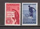 Suriname 394-395 MNH ; Anti Hongerzegels, Anti Hunger, Contre La Faim,  Contra Hambre 1962 - ACF - Aktion Gegen Den Hunger