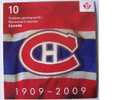 Carnet De 10 Timbres édité Pour Le Centenaire Des " Canadiens " 1909 /2009 - Hockey (Ijs)