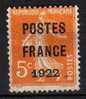 France Préo N° 36 Neuf Avec Charnière * - 1893-1947