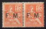 France Franchise Paire Du N° 1 Luxe ** - Military Postage Stamps