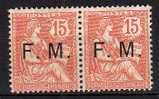 France Franchise Paire  Du N° 2 Luxe ** - Military Postage Stamps