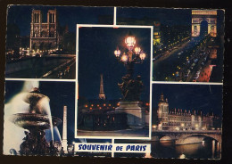 CPM 75 Souvenir De PARIS La Nuit  Multi-vues - Parijs Bij Nacht