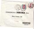 Sobre Circulado A Nantes El 09.03.1961 S. Nº 1233 Y 1263 Matasello Lineas FFCC. - Used Stamps