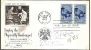 HANDICAPS - VF USA EMPLOY THE PHYSICALLY HANDICAPPED 1960 First Day Cover Sent To ARGENTINA - Pair Yvert # 690 - Behinderungen