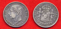 ESPAGNE - ESPAÑA - SPAIN - ALFONSO XII - 2 PESETAS - 1882   M.S.M. - Andere & Zonder Classificatie