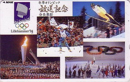 RARE TC JAPON  / 110-156857 - SKI JEUX OLYMPIQUES LILLEHAMMER OLYMPIC GAMES NORWAY - SPORT JAPAN Flamme Flame - 55 - Olympische Spelen