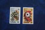 XXI OLYMPIADES  CANADA  JEUX OLYMPIQUES  MONTREAL 1976 2 TIMBRES NEUFS ** PEINTURE DESSINS OUTILS - Ete 1976: Montréal