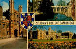 Saint-John´s College, CAMBRIDGE - Carte Multivues - TBE, Carte Neuve, 2 Scans - Cambridge