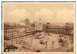 BRUXELLES-PLACE ROGIER-GARE DU NORD-TRAMS-HOTELS COSMOPOLITE ET SIRU - Spoorwegen, Stations