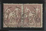 67  TYPE SAGE 20c   PAIRE Horizontale - 1876-1878 Sage (Type I)