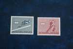 1976 JEUX OLYMPIQUES HIVER INSBRUCK  2 TIMBRES NEUFS ** SAUT A SKI PATINAGE ARTISTIQUE COUPLE TIMBRES  DE YOUGOUSLAVIE - Hiver 1976: Innsbruck