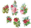 6 JOLIS BOUQUETS CHROMOS DECOUPIS DE ROSES - Fleurs