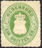 Oldenberg #21 Mint Hinged 1/2g Green From 1867 - Oldenburg