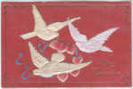 VALENTINE GREETING Three Doves And HEARTS  Heavily EMBOSSED 1908 - Valentijnsdag