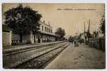 Cpa AUBENAS La Gare Vue Intérieure  Train Sur Voie Chariot Vélo- Ed Artige 2063 Tampon Hopital 34 St Joseph - Aubenas