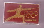 SUMMER OLYMPIC GAMES MOSCOW 1980 - FENCING Old Pin Badge Jeux Olympiques Escrime Esgrima Fechten Scherma Fence Olympia - Escrime