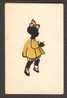 Silhouette Card Of Little Girl In Brown Dress Dated 1921 - Silhouetkaarten