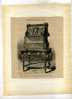 - MEUBLE EN NOYER DE GRENOBLE .  DAUPHINE . GRAVURE SUR BOIS DU XIXe S. DECOUPEE ET COLLEE SUR PAPIER - Other & Unclassified