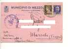 $$$74 LUOGOTENENZA 1944-12-12 Imperiale 50c PM + 10c Cartolina Postale CENSURA 1044 - Marcofilie