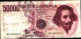 2885)bellissimo 50000 Lire Banca D' Italia Bernini I° Tipo Anno C Del -1986 Vedi Foto - 50.000 Lire