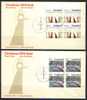 1974 Canada Unaddressed Plate Block Of 4 " CHRISTMAS " On 4 Cachet  Official Post Office First Day Covers - 1971-1980