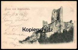 ALTE POSTKARTE GRUSS VOM DRACHENFELS 1898 BEI BONN KÖNIGSWINTER BURG RUINE Siebengebirge Ansichtskarte Postcard Cpa AK - Drachenfels