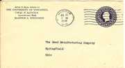 USA 1946  Embossed 3c Washingtons Stamp On Cover - NICE MADISON CANCELLATION  FU - Covers & Documents